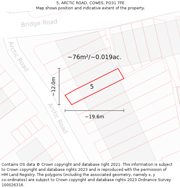 5, ARCTIC ROAD, COWES, PO31 7PE: Plot and title map