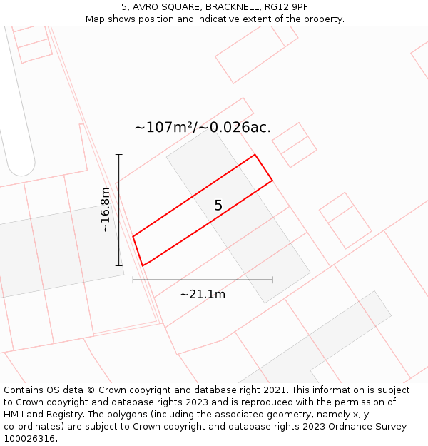5, AVRO SQUARE, BRACKNELL, RG12 9PF: Plot and title map