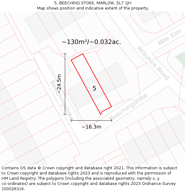 5, BEECHING STOKE, MARLOW, SL7 1JH: Plot and title map
