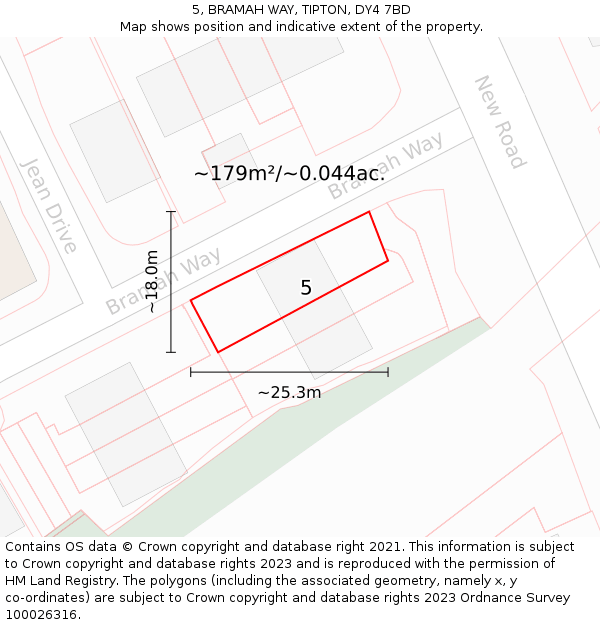 5, BRAMAH WAY, TIPTON, DY4 7BD: Plot and title map