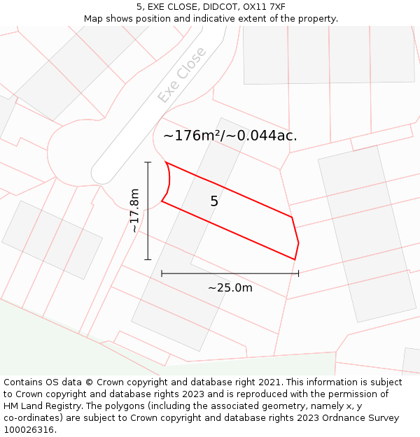 5, EXE CLOSE, DIDCOT, OX11 7XF: Plot and title map