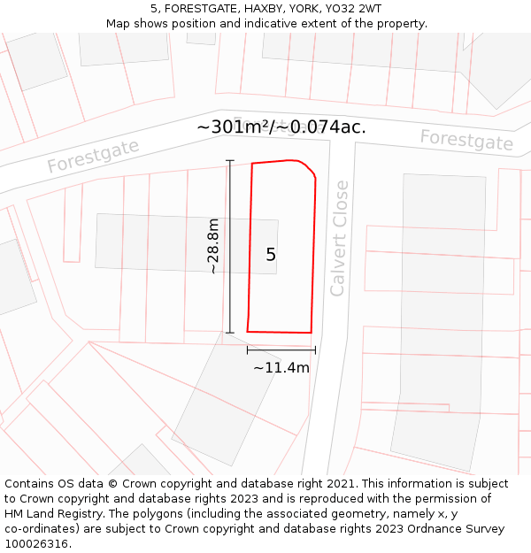 5, FORESTGATE, HAXBY, YORK, YO32 2WT: Plot and title map