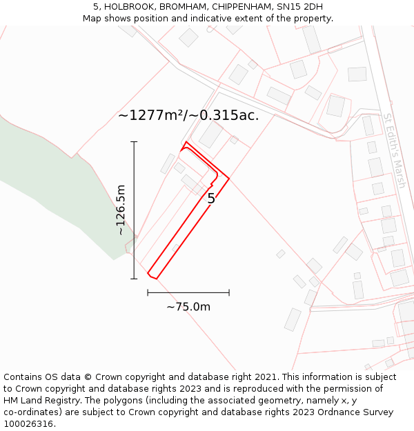 5, HOLBROOK, BROMHAM, CHIPPENHAM, SN15 2DH: Plot and title map