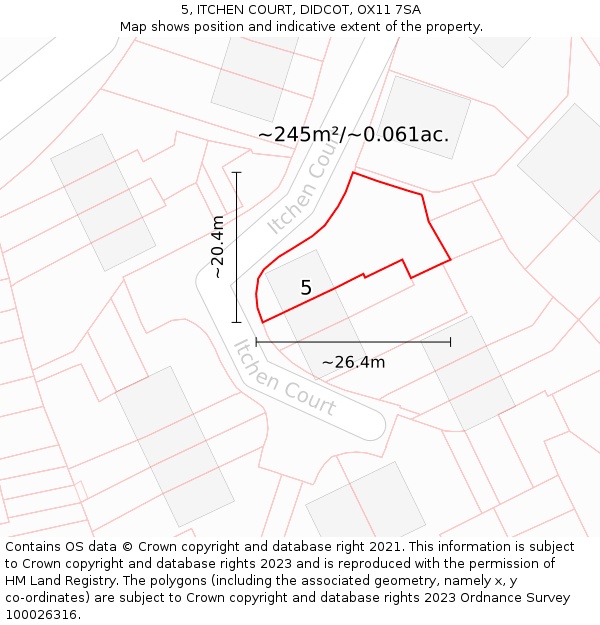 5, ITCHEN COURT, DIDCOT, OX11 7SA: Plot and title map