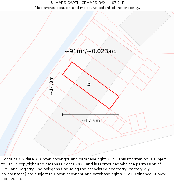 5, MAES CAPEL, CEMAES BAY, LL67 0LT: Plot and title map