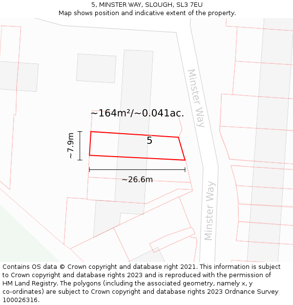 5, MINSTER WAY, SLOUGH, SL3 7EU: Plot and title map