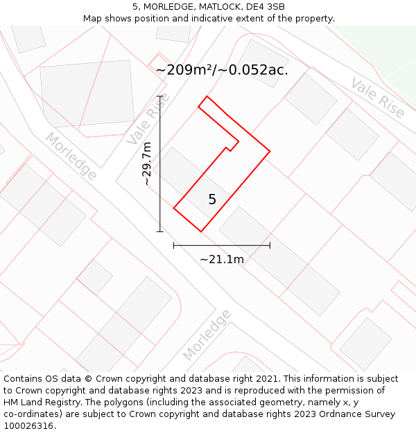 5, MORLEDGE, MATLOCK, DE4 3SB: Plot and title map
