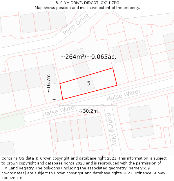 5, PLYM DRIVE, DIDCOT, OX11 7PG: Plot and title map