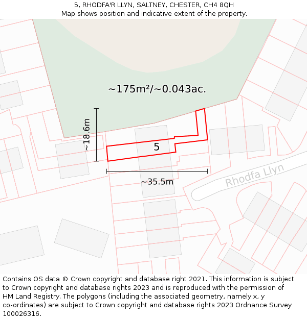 5, RHODFA'R LLYN, SALTNEY, CHESTER, CH4 8QH: Plot and title map