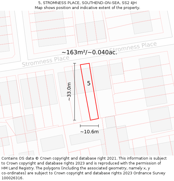 5, STROMNESS PLACE, SOUTHEND-ON-SEA, SS2 4JH: Plot and title map