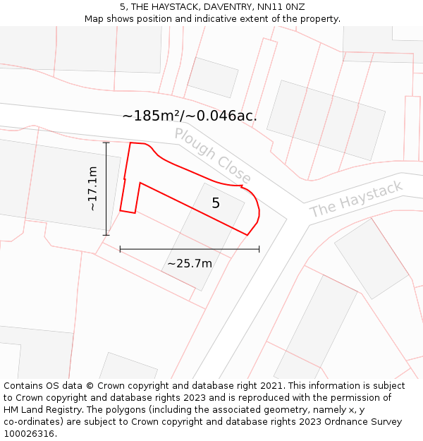 5, THE HAYSTACK, DAVENTRY, NN11 0NZ: Plot and title map