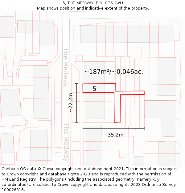 5, THE MEDWAY, ELY, CB6 2WU: Plot and title map