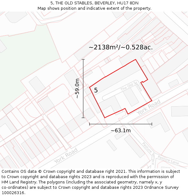 5, THE OLD STABLES, BEVERLEY, HU17 8DN: Plot and title map