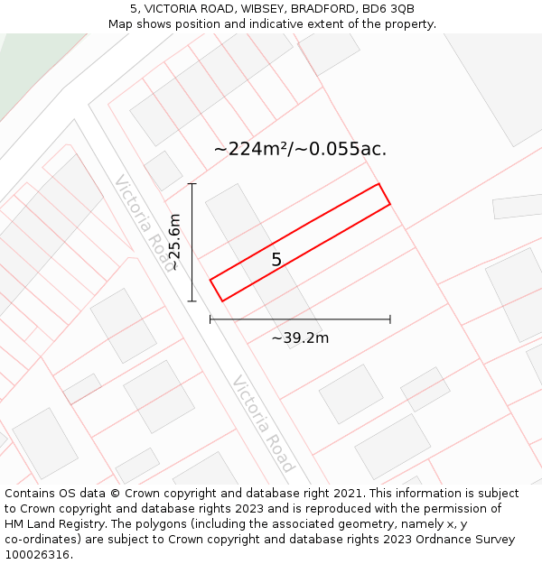 5, VICTORIA ROAD, WIBSEY, BRADFORD, BD6 3QB: Plot and title map