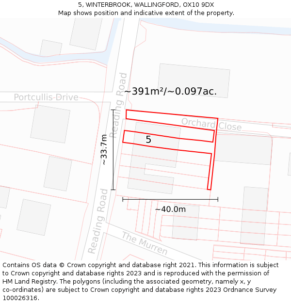 5, WINTERBROOK, WALLINGFORD, OX10 9DX: Plot and title map