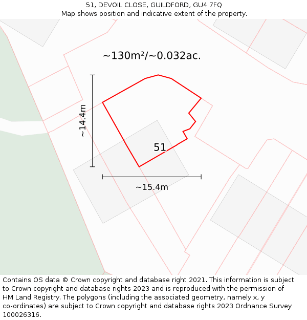 51, DEVOIL CLOSE, GUILDFORD, GU4 7FQ: Plot and title map