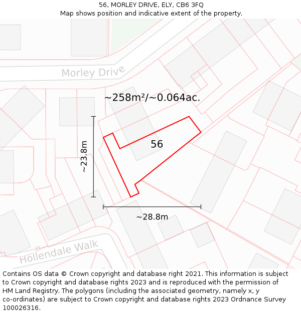 56, MORLEY DRIVE, ELY, CB6 3FQ: Plot and title map