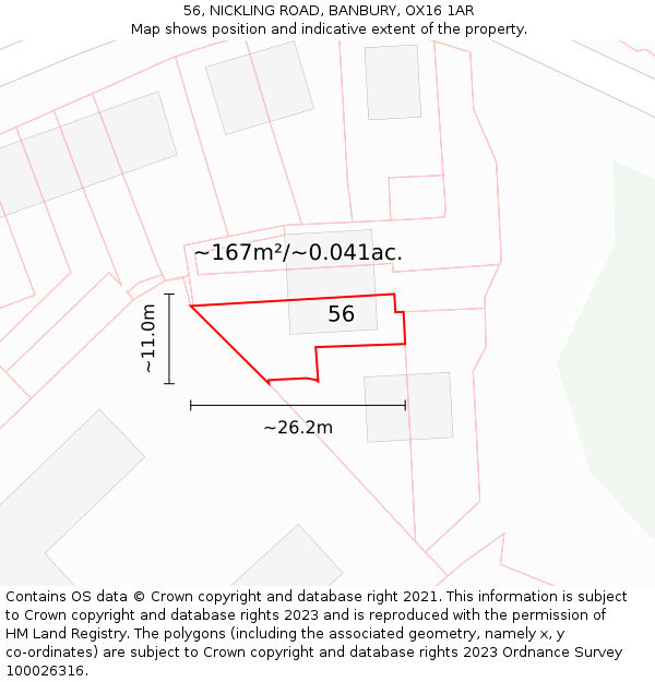 56, NICKLING ROAD, BANBURY, OX16 1AR: Plot and title map