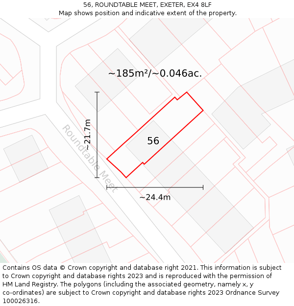 56, ROUNDTABLE MEET, EXETER, EX4 8LF: Plot and title map