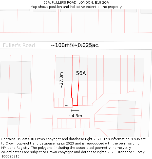 56A, FULLERS ROAD, LONDON, E18 2QA: Plot and title map