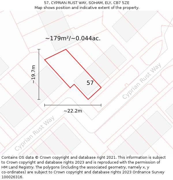 57, CYPRIAN RUST WAY, SOHAM, ELY, CB7 5ZE: Plot and title map