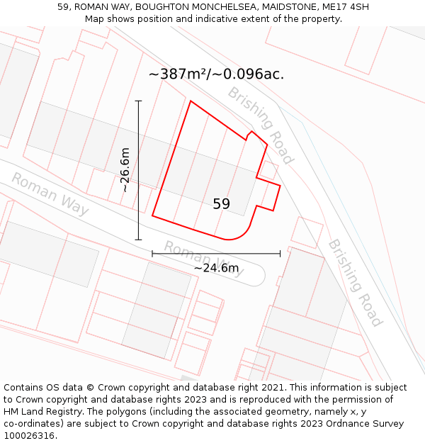 59, ROMAN WAY, BOUGHTON MONCHELSEA, MAIDSTONE, ME17 4SH: Plot and title map