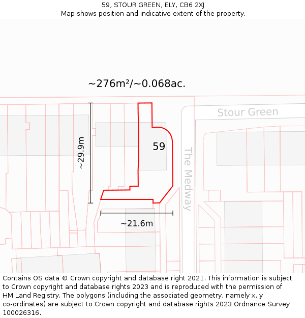 59, STOUR GREEN, ELY, CB6 2XJ: Plot and title map