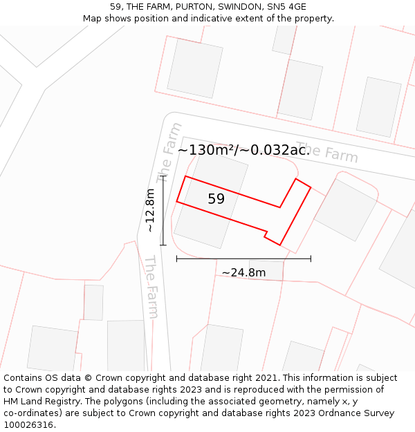 59, THE FARM, PURTON, SWINDON, SN5 4GE: Plot and title map