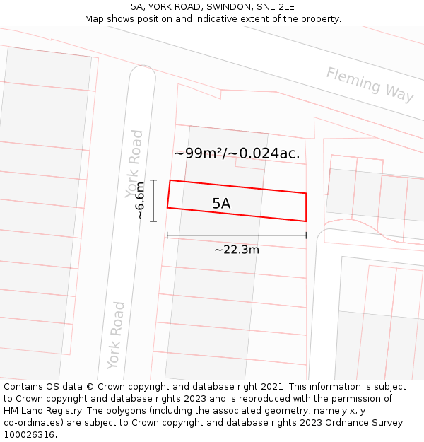 5A, YORK ROAD, SWINDON, SN1 2LE: Plot and title map