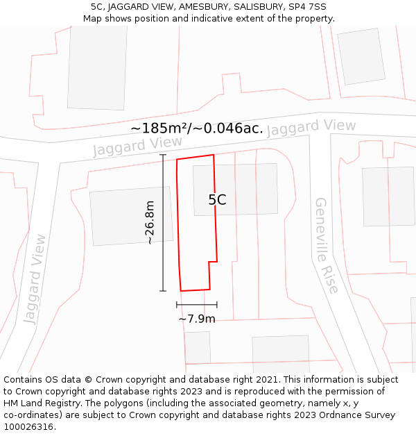 5C, JAGGARD VIEW, AMESBURY, SALISBURY, SP4 7SS: Plot and title map