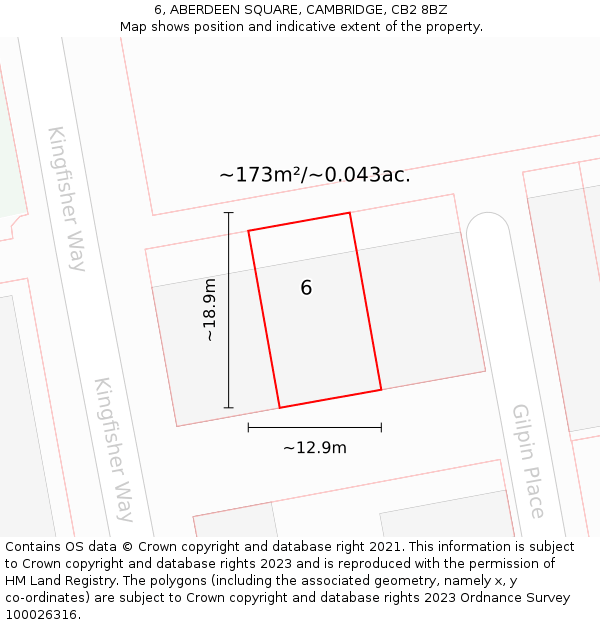 6, ABERDEEN SQUARE, CAMBRIDGE, CB2 8BZ: Plot and title map