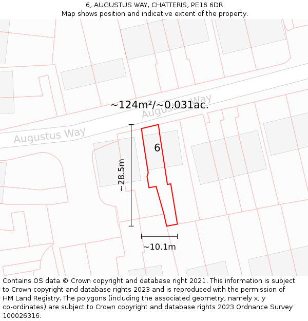 6, AUGUSTUS WAY, CHATTERIS, PE16 6DR: Plot and title map