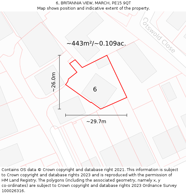6, BRITANNIA VIEW, MARCH, PE15 9QT: Plot and title map