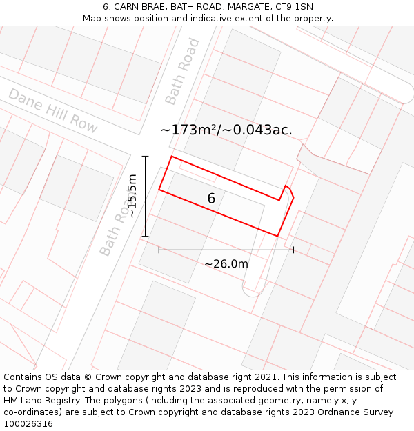 6, CARN BRAE, BATH ROAD, MARGATE, CT9 1SN: Plot and title map