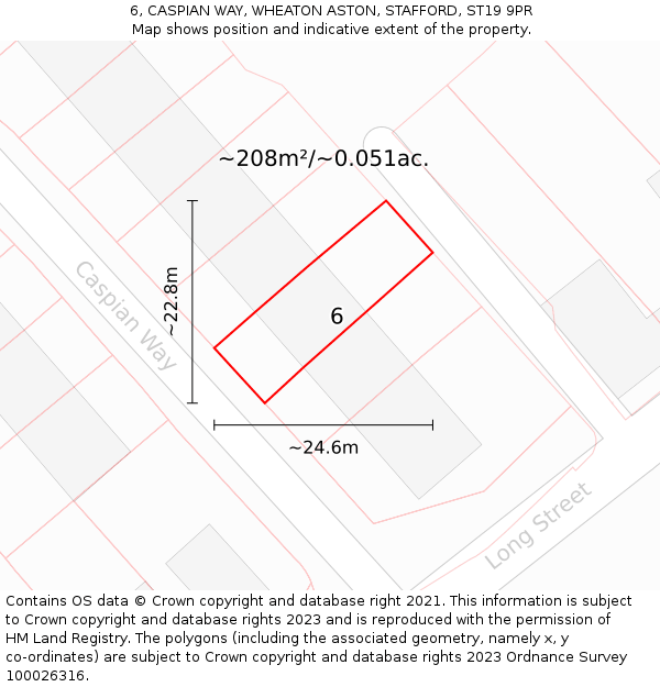 6, CASPIAN WAY, WHEATON ASTON, STAFFORD, ST19 9PR: Plot and title map