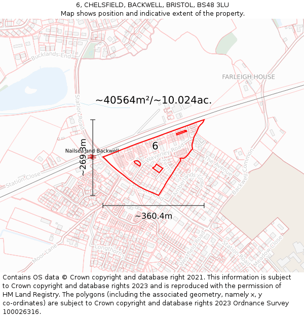 6, CHELSFIELD, BACKWELL, BRISTOL, BS48 3LU: Plot and title map