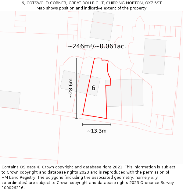 6, COTSWOLD CORNER, GREAT ROLLRIGHT, CHIPPING NORTON, OX7 5ST: Plot and title map