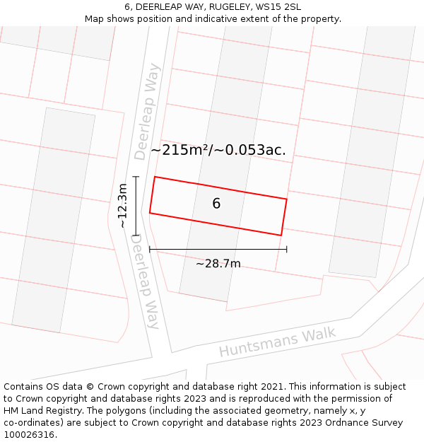 6, DEERLEAP WAY, RUGELEY, WS15 2SL: Plot and title map