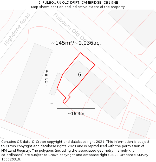 6, FULBOURN OLD DRIFT, CAMBRIDGE, CB1 9NE: Plot and title map