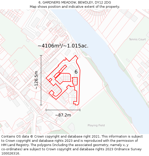6, GARDNERS MEADOW, BEWDLEY, DY12 2DG: Plot and title map