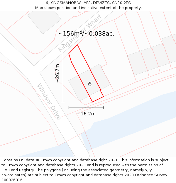 6, KINGSMANOR WHARF, DEVIZES, SN10 2ES: Plot and title map