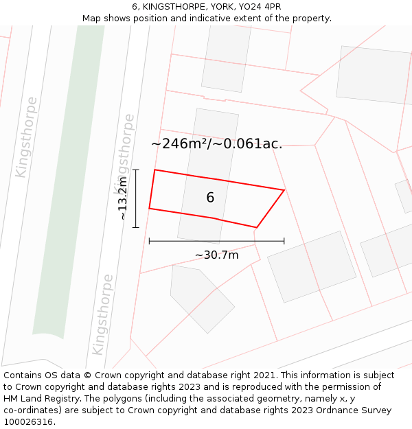 6, KINGSTHORPE, YORK, YO24 4PR: Plot and title map