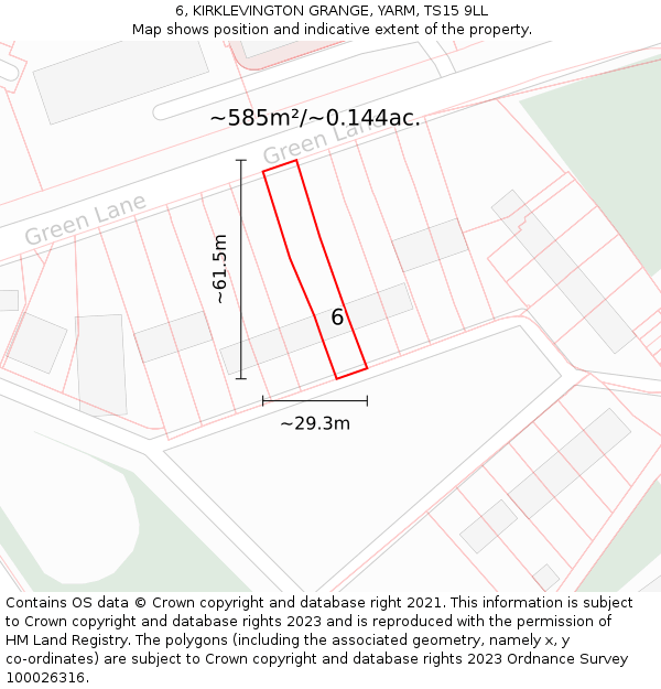 6, KIRKLEVINGTON GRANGE, YARM, TS15 9LL: Plot and title map