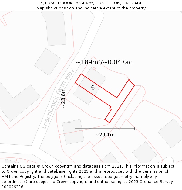 6, LOACHBROOK FARM WAY, CONGLETON, CW12 4DE: Plot and title map
