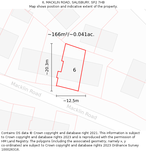 6, MACKLIN ROAD, SALISBURY, SP2 7HB: Plot and title map