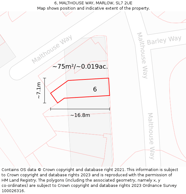6, MALTHOUSE WAY, MARLOW, SL7 2UE: Plot and title map