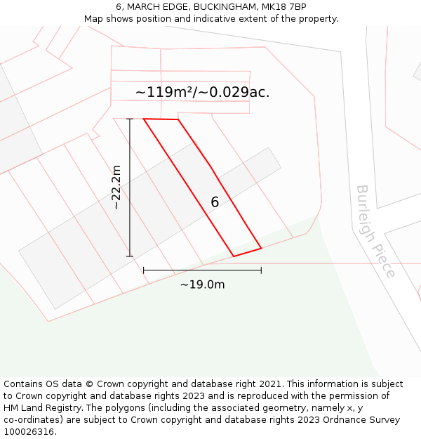 6, MARCH EDGE, BUCKINGHAM, MK18 7BP: Plot and title map