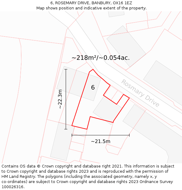 6, ROSEMARY DRIVE, BANBURY, OX16 1EZ: Plot and title map