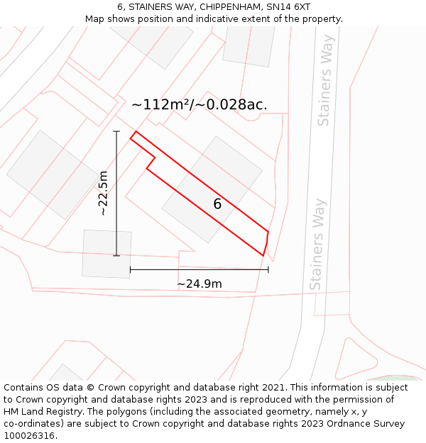 6, STAINERS WAY, CHIPPENHAM, SN14 6XT: Plot and title map