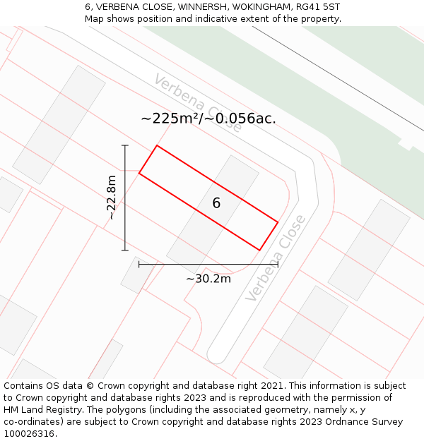 6, VERBENA CLOSE, WINNERSH, WOKINGHAM, RG41 5ST: Plot and title map